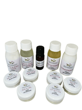 Load image into Gallery viewer, SAMPLE SET WITH LEATHER TRIM COSMETIC BAG