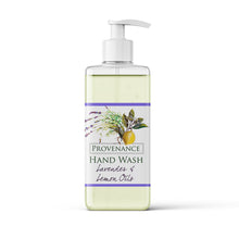 Load image into Gallery viewer, Hand wash in clear, square, glossy cosmetics bottle with pump.