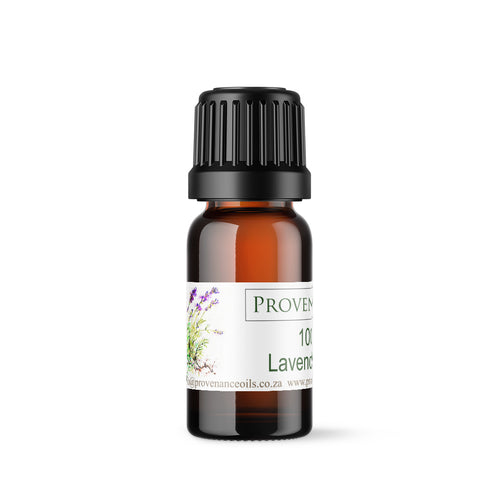 Essential oil in small, amber glass bottle with black screw-top lid.