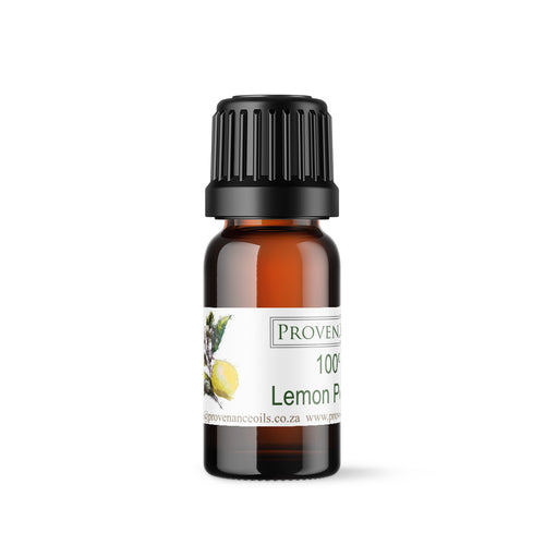 Essential oil in small, amber glass bottle with black screw-top lid.