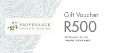 Load image into Gallery viewer, Five hundred Rand Provenance gift voucher with floral design.
